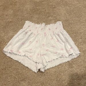 Z Supply White and Pink Women Shorts